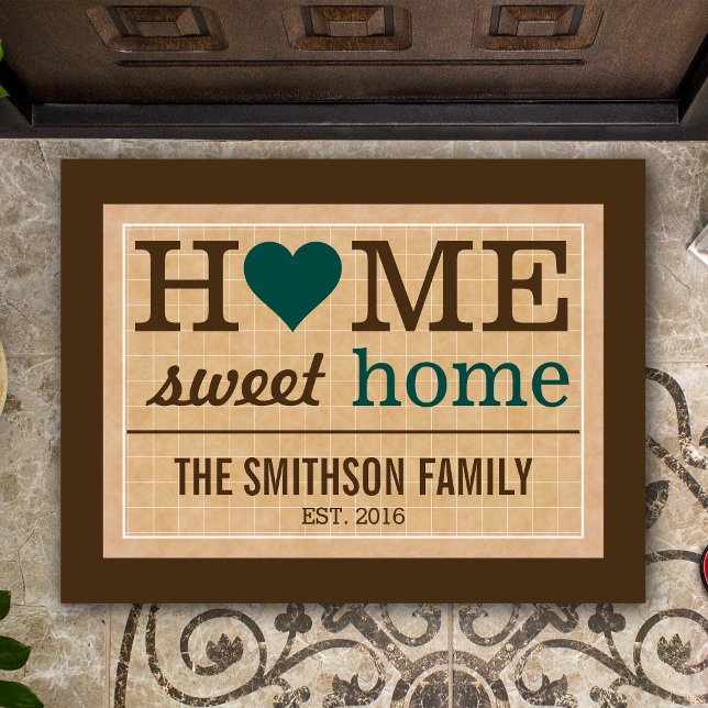 Personalized Home Sweet Home Family Welcome Sign Doormat (Creator Uploaded)