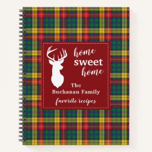 Personalized Home Sweet Home Tartan Buchanan Plaid Notebook