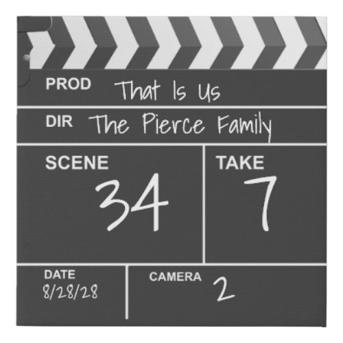 Personalized Home Theater Custom Movie Clapboard Faux Canvas Print