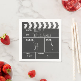 Personalized Home Theater Custom Movie Clapboard Paper Napkins