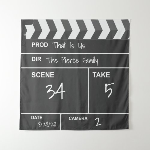 Personalized Home Theater Custom Movie Clapboard Tapestry
