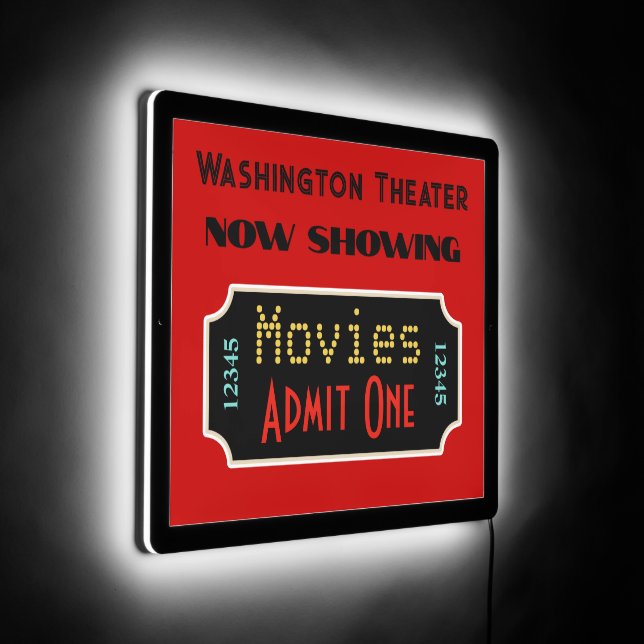 now showing sign home theater