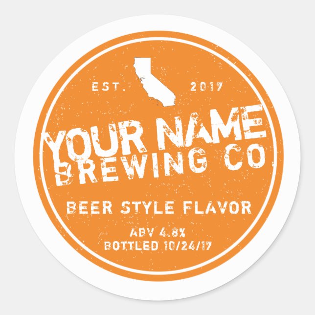 Personalized Homebrew Labels - Add your own words (Front)