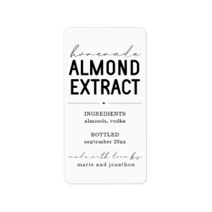 Personalized Homemade Almond Extract Label