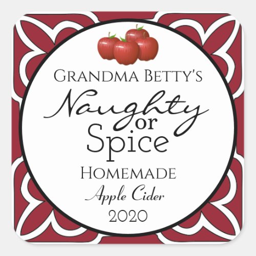 Personalized Homemade Apple Cider Square Sticker