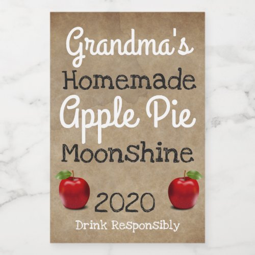 Personalized Homemade Apple Pie Moonshine Label