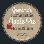 Personalized Homemade Apple Pie Moonshine Label<br><div class="desc">A personalized jar label with the text,  "Homemade Apple Pie Moonshine" and "Drink Responsibly" Add name and year for personalization.</div>
