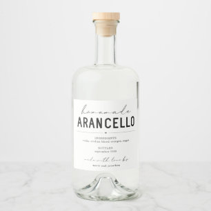Personalized Homemade Arancello Label
