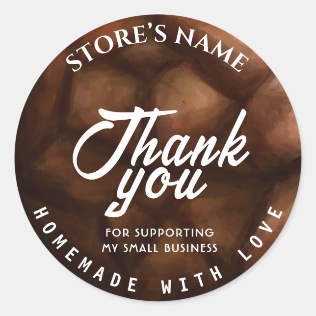 Personalized Homemade Bakery Classic Round Sticker (Front)