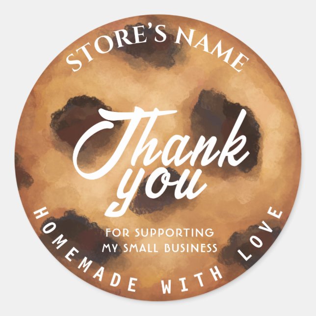 Personalized Homemade Bakery Classic Round Sticker (Front)