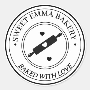 Personalized Homemade Bakery Logo custom Rubber Classic Round Sticker