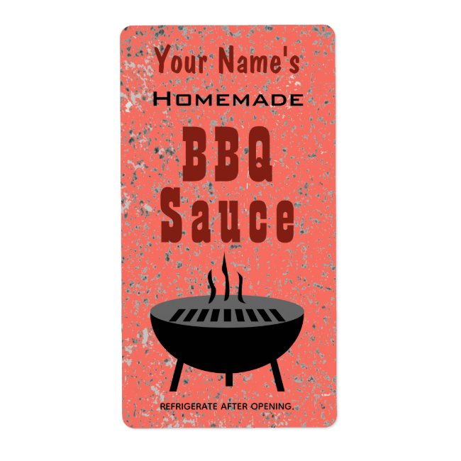 Personalized Homemade BBQ Sauce Barbeque Custom