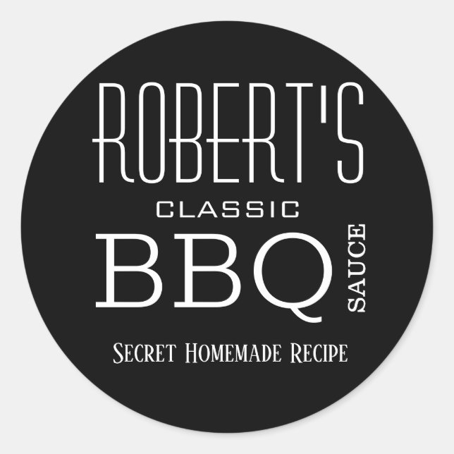 Personalized Homemade BBQ Sauce Label (Front)