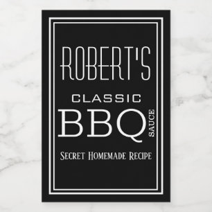 Personalized Homemade BBQ Sauce Label