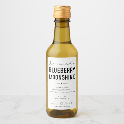 Personalized Homemade Blueberry Moonshine Label
