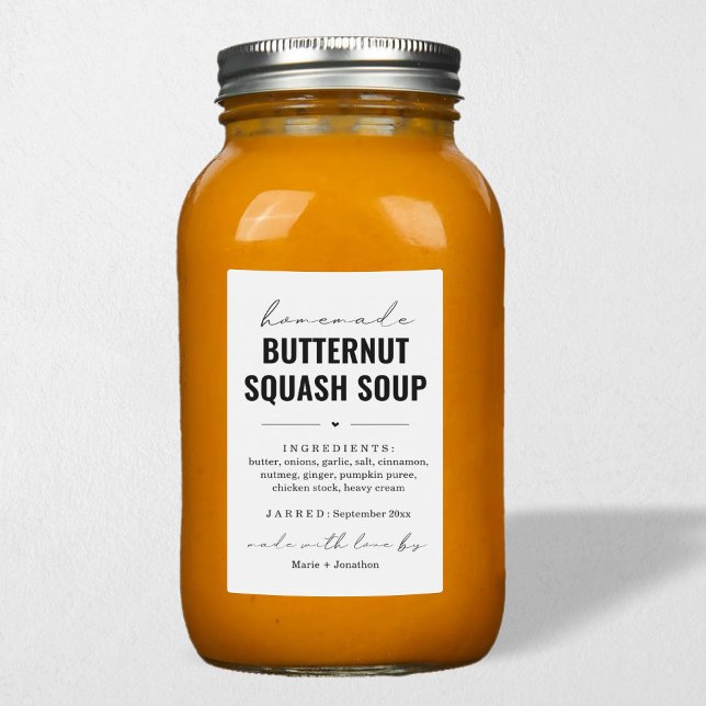 Personalized Homemade Butternut Squash Soup Label (Creator Uploaded)