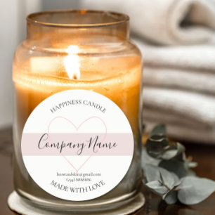 Personalized Homemade Candle Label blush pink