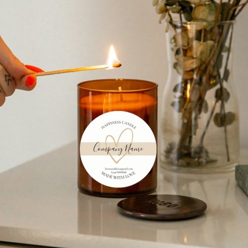 Personalized Homemade Candle Label | Custom Cream