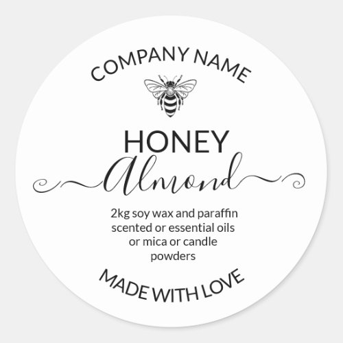 Personalized Homemade Candles Label BEE