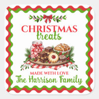 Personalized Homemade Christmas Treat Stickers