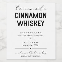 Personalized Homemade Cinnamon Whiskey Bottle Labe