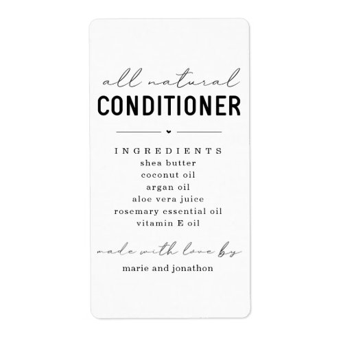 Personalized Homemade Conditioner Label