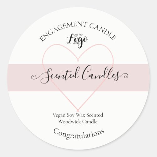 Personalized Homemade ENGAGEMENT CANDLE Classic Round Sticker