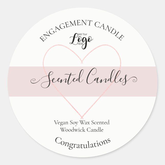Personalized Homemade ENGAGEMENT CANDLE Classic Round Sticker (Front)