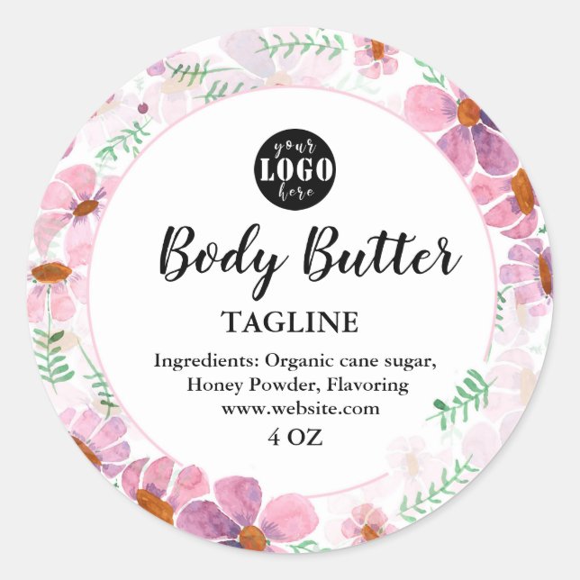  Personalized Homemade Floral Label (Front)