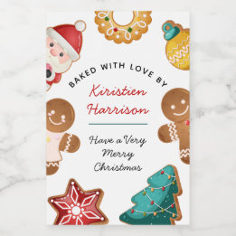 Personalized Homemade Gingerbread Cookie Theme Food Label