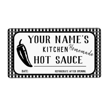 Personalized Homemade Hot Sauce Labels Black Chili by alinaspencil at Zazzle