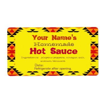 Personalized Homemade Hot Sauce Labels Indian Art by alinaspencil at Zazzle