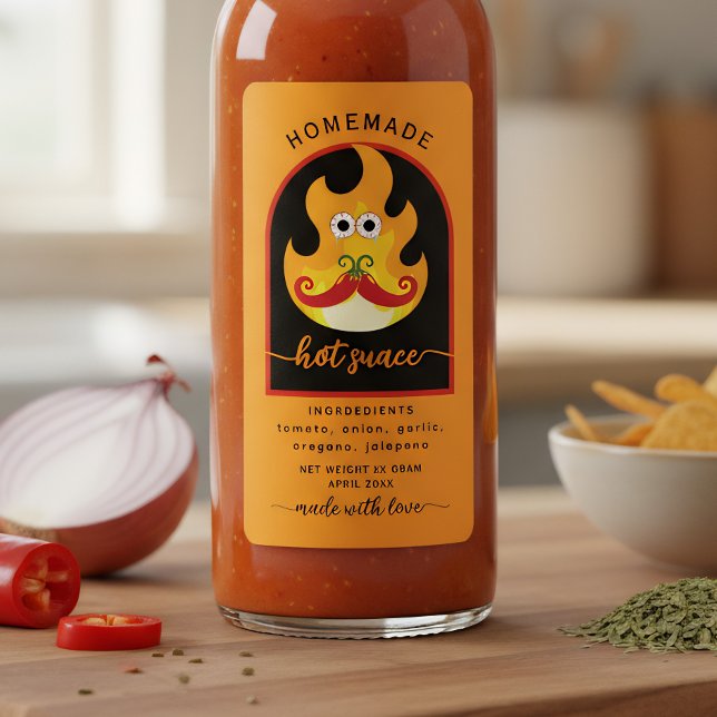 Personalized Homemade hot sauce orange label (Creator Uploaded)