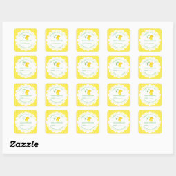 Personalized Homemade Lemon Marmalade Jar Square Sticker | Zazzle