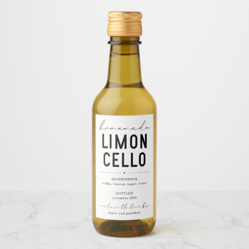 Personalized Homemade Limoncello Bottle Label