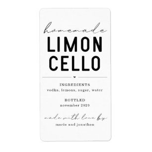 Personalized Homemade Limoncello Bottle Label