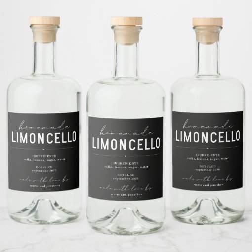 Limoncello Labels - 14 Rectangular 2"x3" Lemoncello Stickers For Homemade Limoncello Bottles 4oz, 8oz, 12oz, 16oz