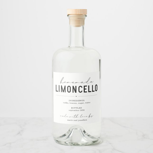Personalized Homemade Limoncello Bottle Label (Front)