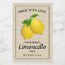 Personalized Homemade Limoncello Lemons Food Label