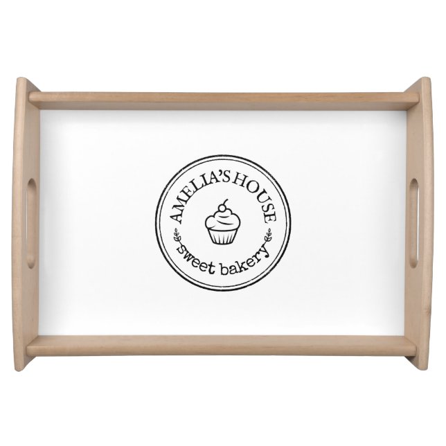 Personalized Homemade Logo Custom Sweet Bakery Serving Tray (Front)