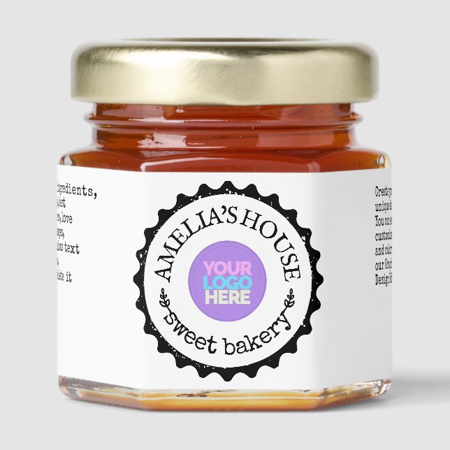 Personalized Homemade Logo Custom Text Honey Jar Favors (Front)
