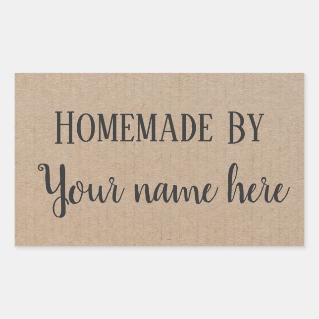 Personalized Homemade Modern Hipster Craft Sticker (Front)