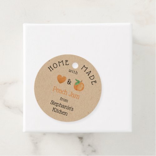 Personalized  Homemade Peach Jam Rustic Kraft  Favor Tags