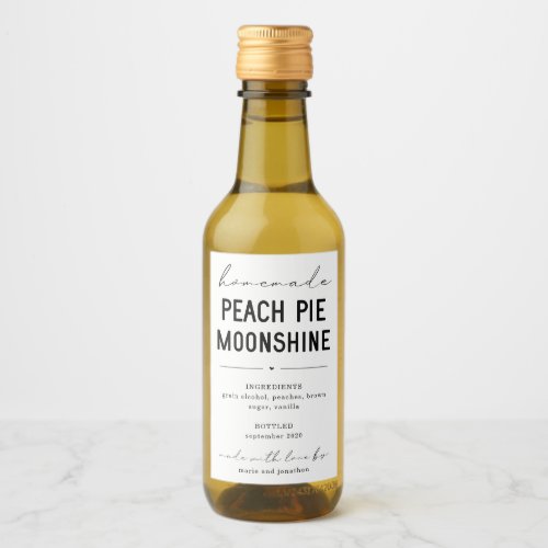 Personalized Homemade Peach Pie Moonshine Label