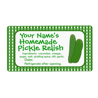 Personalized Homemade Pickles Labels Template