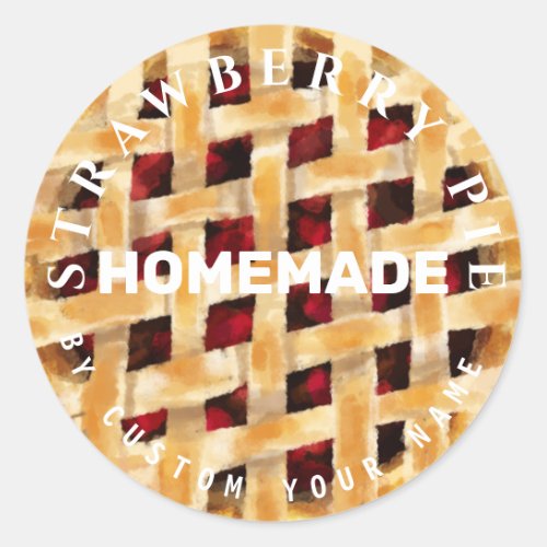 Personalized Homemade Pie Classic Round Sticker
