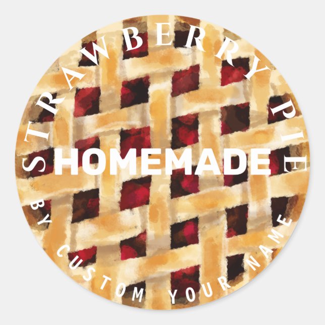 Personalized Homemade Pie Classic Round Sticker (Front)