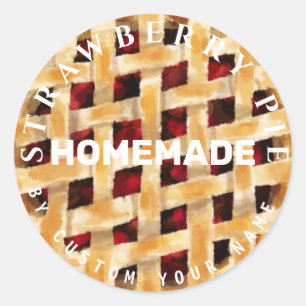 Personalized Homemade Pie Classic Round Sticker