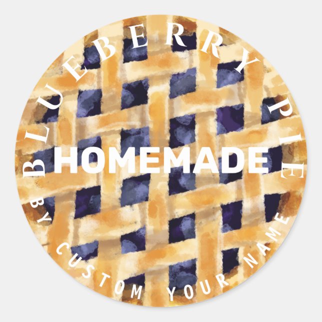 Personalized Homemade Pie Classic Round Sticker (Front)