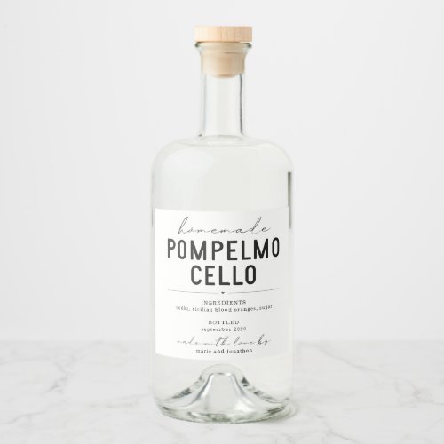 Personalized Homemade Pompelmocello Label